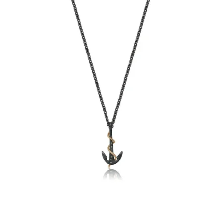 Hanging Anchor with Rose Gold Rope Pendant