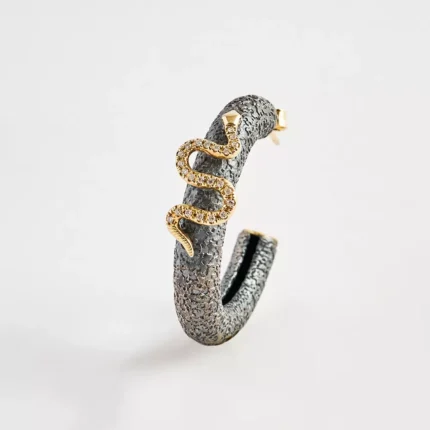 Snake-Wrapped Hoop Earrings