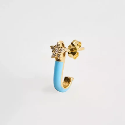 Bodrum Blue Enamel Star Earrings