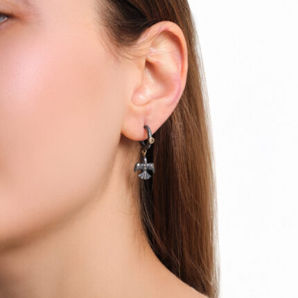 Swinging Bird Hoop Earrings