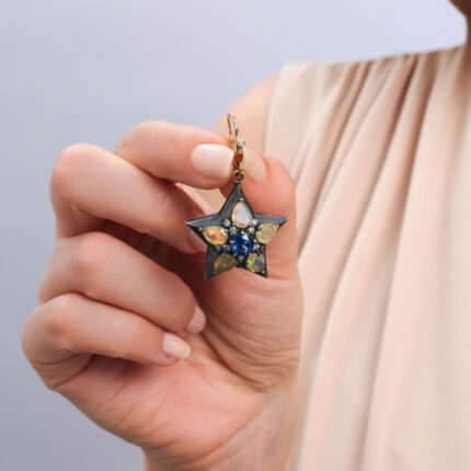 Star Necklace with Opal Detail